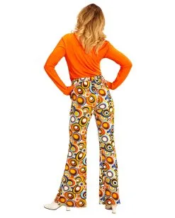 Funky Damen Schlaghose Bunte Kreise -Karneval Universe Verkäufe 70er jahre groovy damenhose bubbles schlaghose hippie faschingskostuem 70s hippie trousers 29425 4