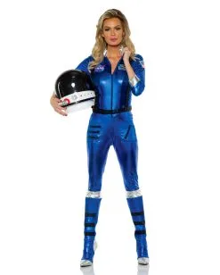 Astronauten Frauenkostüm Blau