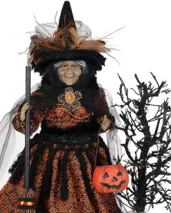 Beleuchtete Geisterhexe Aus Dem Märchenwald 54cm -Karneval Universe Verkäufe beleuchtete maechenhexe aus dem geisterwald lighted haunted trail witch on base halloween deko 54767 03
