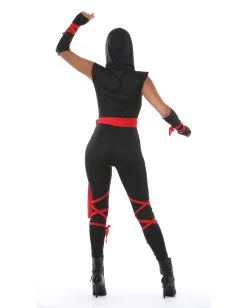 Schwarze Ninja Kriegerin Kostüm -Karneval Universe Verkäufe black ninja warrior lady kostuem kriegerin kostuem faschings kostuem 28870 02