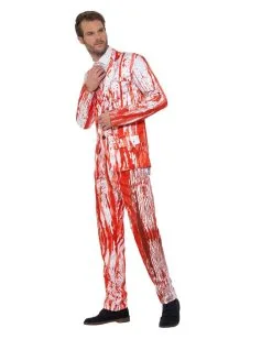 Blutspritzer Anzug Mit Krawatte -Karneval Universe Verkäufe blutiger anzug mit krawatte kostuemanzug mit blutspritzer fuer halloween blood drip suit 35779 3