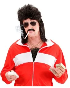 Brusthaar Toupet Schwarz