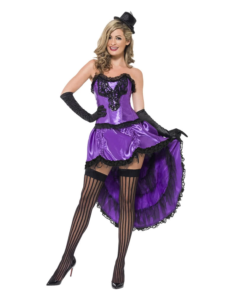 Showgirl Can-Can Kostüm Violett 3 Showgirl Can-Can Kostüm Violett