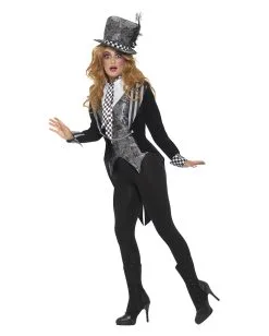 Dunkle Hutmacherin Kostüm Deluxe -Karneval Universe Verkäufe dark miss hatter kostuem dunkle hutmacherin verkleidung halloween frauen kostuem 28483 2