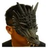 Schwarze Drachen Halbmaske -Karneval Universe Verkäufe drachen halbmaske schwarz black dragon halloween mask horror und faschings maske 50523