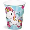 Unicorn Pappbecher 8 St. -Karneval Universe Verkäufe einhorn pappbecher partygeschirr unicorn paper cups 27827