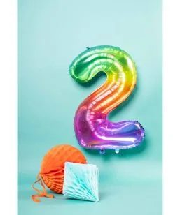 Regenbogen Folienballon Zahl 2 -Karneval Universe Verkäufe folienballon zahl 2 regenbogenfarben foil ballon number 2 rainbow color 38807 02