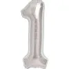 Folienballon Zahl 1 Silber -Karneval Universe Verkäufe folienballon eins silber heliumballon luftballon mit nummer 1 als motiv 22772