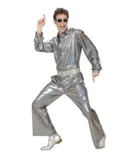 Glitzer Discohemd Silber -Karneval Universe Verkäufe glitzer discohemd silber silber glitzerndes discohemd pailettenhemd 70er jahre hemd bild3 25595