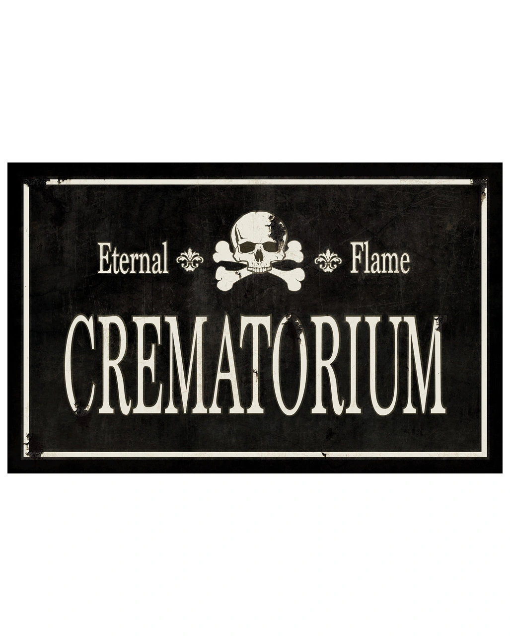 Vintage Gothic Crematorium Schild 43x11cm 3 Vintage Gothic Crematorium Schild 43x11cm