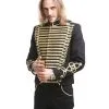 Gothic Parade Jacke Schwarz Gold -Karneval Universe Verkäufe gothic parade herren jacke schwarz gold offiziersjacke mit gold boduere dompteursjacke schwarz 39104