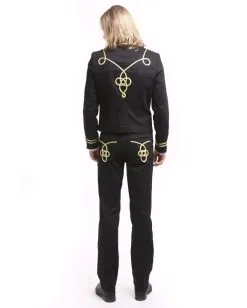 Gothic Parade Jacke Schwarz Gold -Karneval Universe Verkäufe gothic parade herren jacke schwarz gold offiziersjacke mit gold boduere dompteursjacke schwarz 39104 6