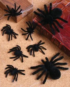 Deko Taranteln Schwarz 8 St. 5 Deko Taranteln Schwarz 8 St. -Karneval Universe Verkäufe haarige spinnen schwarz 8 stueck fuzzy spider family black 8 pieces halloween ungeziefer 52657 2