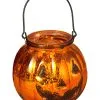 Kürbis Glas Laterne Für Halloween 14cm -Karneval Universe Verkäufe halloween kuerbis laterne glas 14cm orange mercury glass pumpkin hochwertige halloween deko 52545