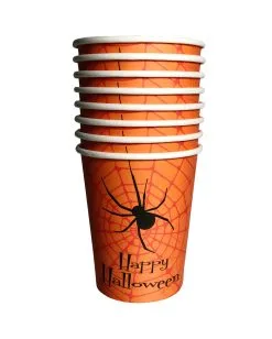 Süße Halloween Pappbecher 8 St. 5 Süße Halloween Pappbecher 8 St. -Karneval Universe Verkäufe halloween pappbecher mit gruselmotiv spinnen becher paper cups spider 26672 2