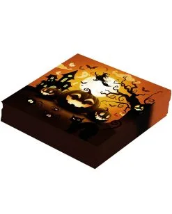 Servietten Happy Halloween Kürbis 12 St. -Karneval Universe Verkäufe happy halloween kuerbis servietten happy halloween pumpkin napkins halloween deko kinder 53195 3