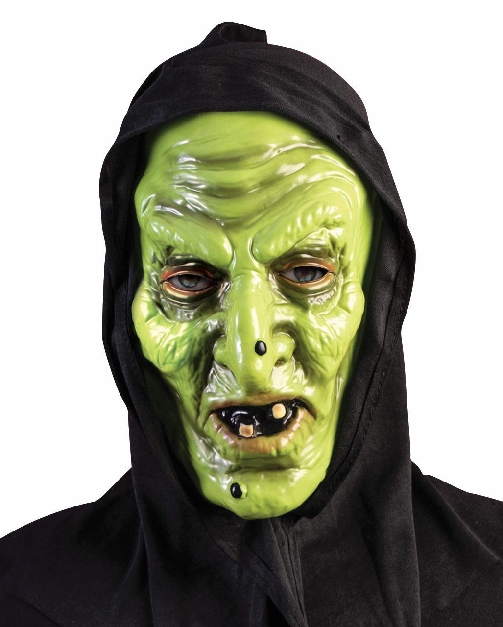 Hexen Maske Mit Warzen & Schwarzer Kapuze 3 Hexen Maske Mit Warzen & Schwarzer Kapuze