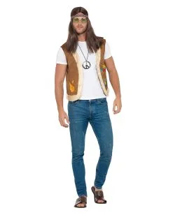 Hippie Weste Mit Print Und Kunstfell -Karneval Universe Verkäufe hippie weste mit kunstfell und print 60er jahre kostuemzubehoer 60s verkleidung fasching 35800 2