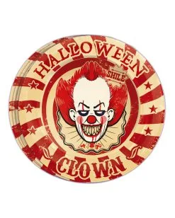 Horror Clown Party Teller 8 Stück