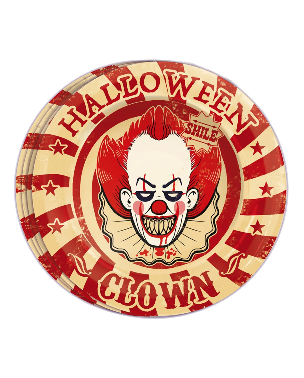 Horror Clown Party Teller 8 Stück 3 Horror Clown Party Teller 8 Stück
