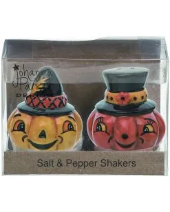 Halloween Kürbis Salz & Pfefferstreuer Set -Karneval Universe Verkäufe johanna parker kuerbis salz und pfefferstreuer vintage jack o lantern salt and pepper shakers 53030 2