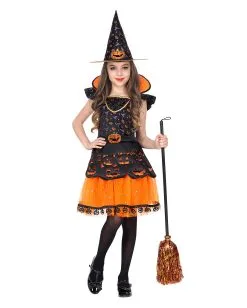 Kürbis Hexe Kinderkostüm -Karneval Universe Verkäufe kuerbishexe kinderkostuem pumpkin witch child costume halloween kinderkostuem 51735 03
