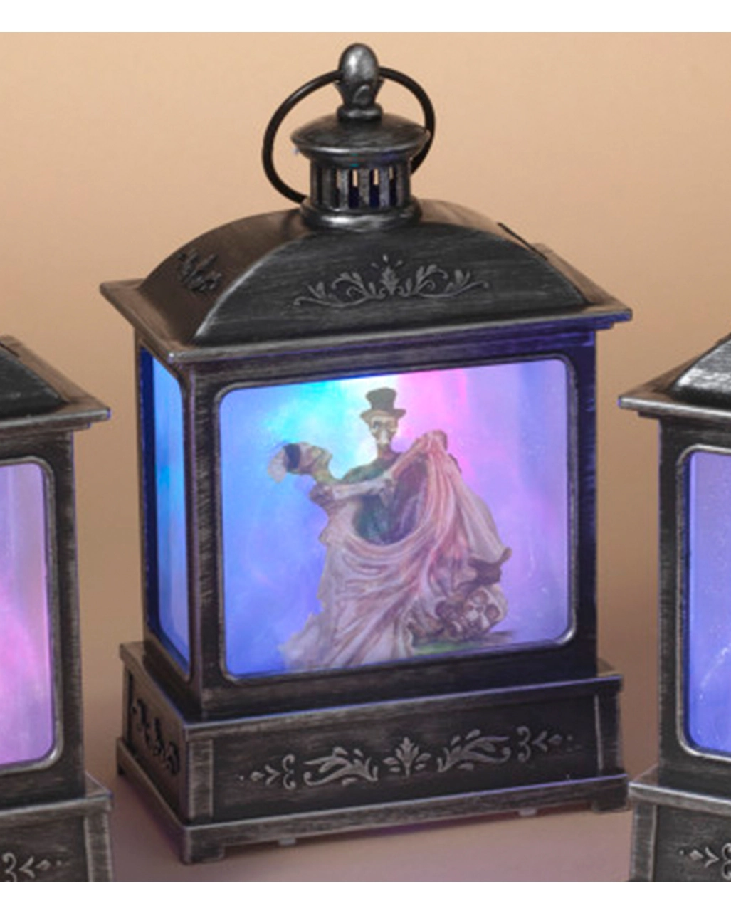 Leuchtende Skelett Brautpaar Wasserkugel Laterne 21cm 4 Leuchtende Skelett Brautpaar Wasserkugel Laterne 21cm – Bild 2