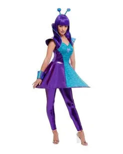 Ausserirdisches Damenkostüm Lila -Karneval Universe Verkäufe lila space alien damenkostuem space alien faschings kostuem alien costume for ladies 37297 4