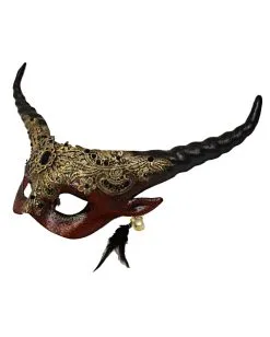 Herrscher Der Finsternis Teufels Halbmaske -Karneval Universe Verkäufe lord of the darkness teufels halbmaske devil halfmaske with horns and gold application halloween maske 50494 03