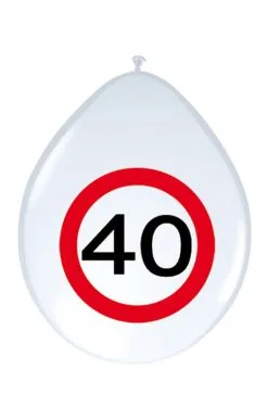 Latex Luftballon Verkehrsschild 40