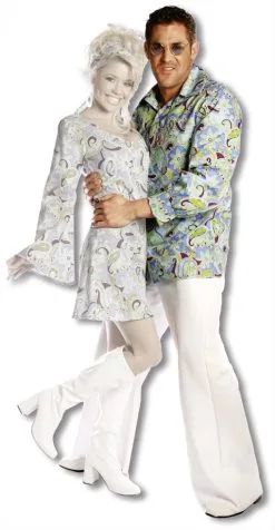 Männer Hippie Hemd Blau