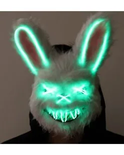 Beleuchtete Hasen LED Maske -Karneval Universe Verkäufe neon licht bunny maske neon light bunny mask halloween horror hasen maske 53434 4