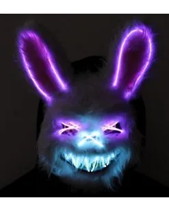 Beleuchtete Hasen LED Maske -Karneval Universe Verkäufe neon licht bunny maske neon light bunny mask halloween horror hasen maske 53434 5