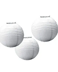 Lampion Set Aus Papier 3 Tlg. Weiß