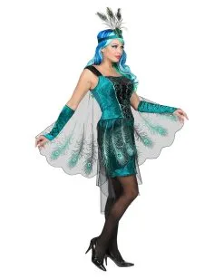 Pfauen Fairy Damenkostüm -Karneval Universe Verkäufe pfauen fee damenkostuem mit kopfschmuck peacock fairy womans costume maerchenkostuem cosplay kostuem 36848 03 1