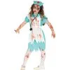 Blutige Zombie Krankenschwester Kinder Kostüm -Karneval Universe Verkäufe retro zombie krankenschwester kostuem fuer kinder 50s zombie nurse kids costume halloween kostuem halloween verkleidung 39081