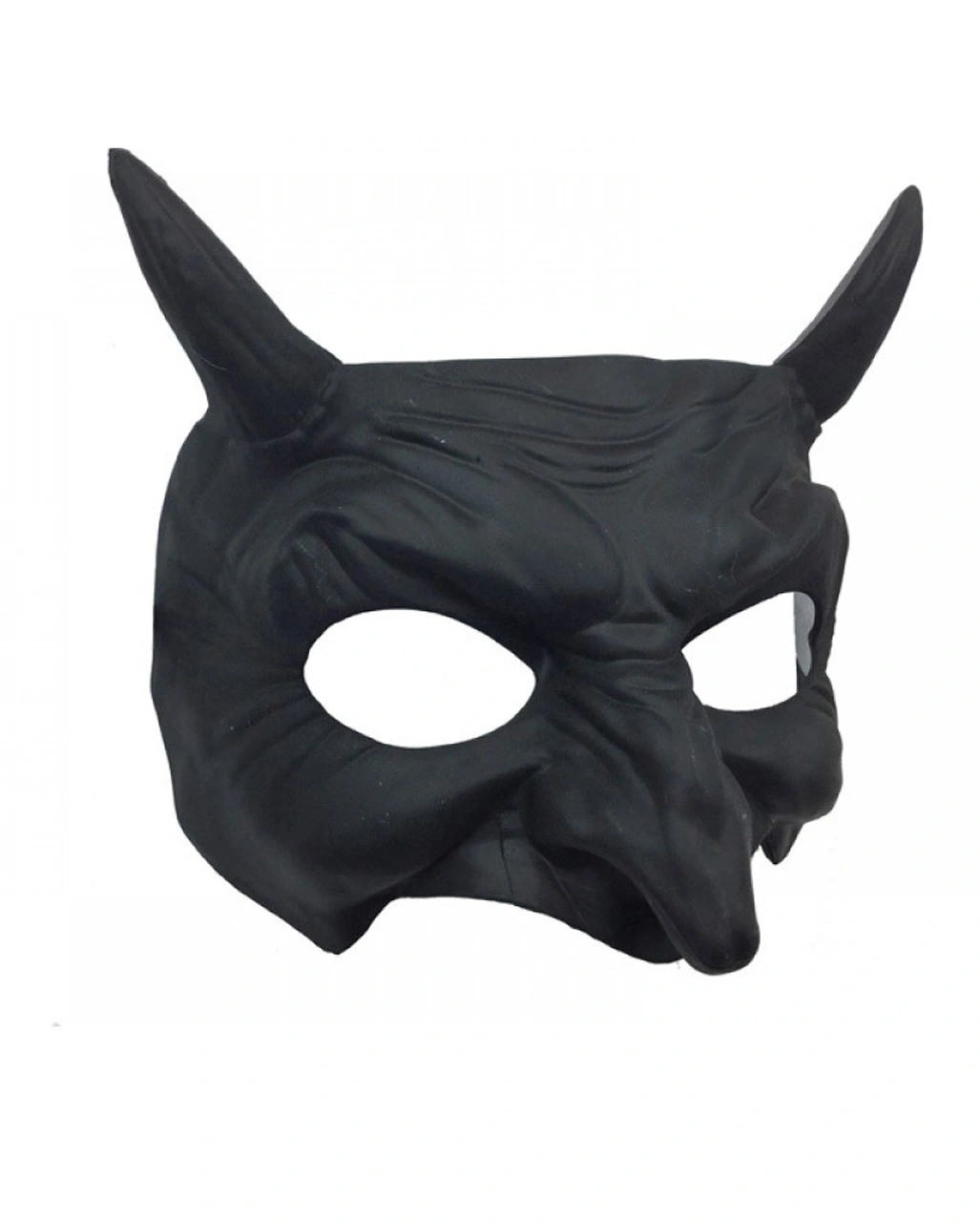 Schwarze Teufels Halbmaske Mit Hörner 3 Schwarze Teufels Halbmaske Mit Hörner – Bild 2