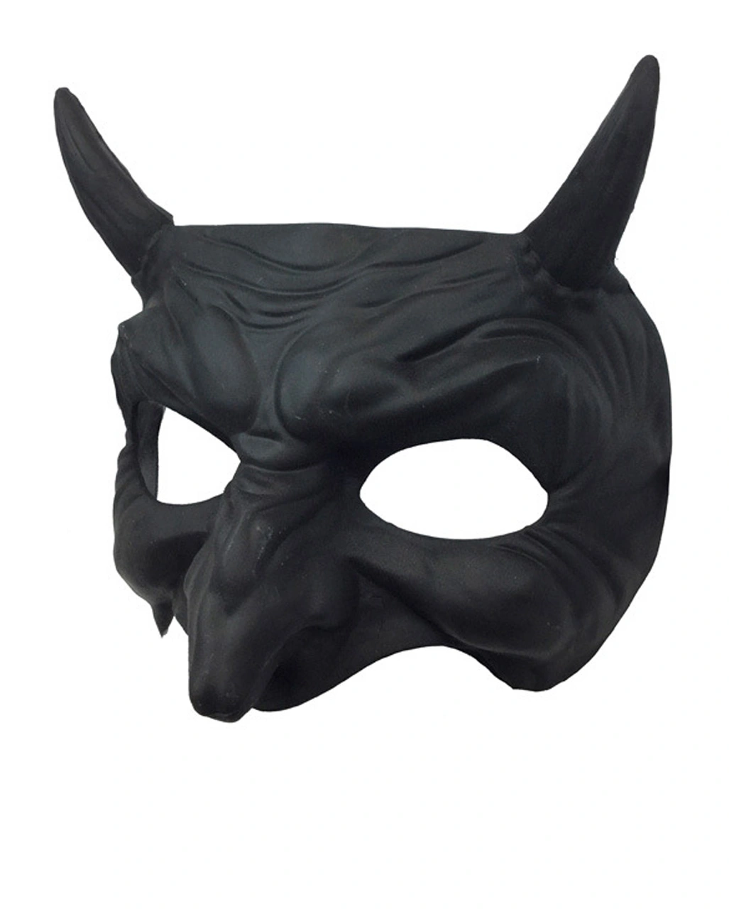 Schwarze Teufels Halbmaske Mit Hörner 4 Schwarze Teufels Halbmaske Mit Hörner – Bild 3