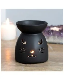 Schwarze Katze Duftöl Brenner -Karneval Universe Verkäufe schwarze katze duftoel lampe black cat cut out oil burner halloween tischdeko 50804 03