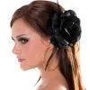 Schwarze Rosenblüte Mit Haarclip & Haargummi -Karneval Universe Verkäufe schwarze rose mit haarclip und haargummi black rose with haar clip and hair tie 39727 01