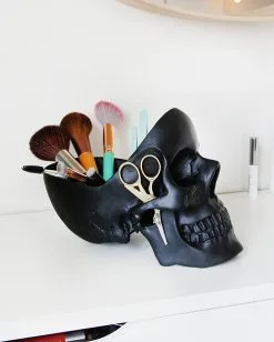 Schwarze Totenschädel Schale 27cm -Karneval Universe Verkäufe schwarze totenkopf schale schwarze totenschaedel schale black skull trinket dish 53491 03