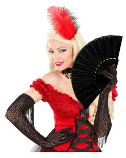 Schwarzer Burlesque Fächer Aus Stoff -Karneval Universe Verkäufe schwarzer faecher schwarzer handfaecher burlesque kostuemzubehoer flamenco kostuemzubehoer black hand fan 36597 02