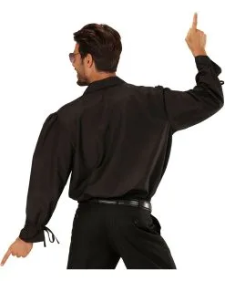 Schwarzes Herrenhemd Mit Rüschen & Knöpfen -Karneval Universe Verkäufe schwarzes rueschenhemd mit knoepfen zorro hemd piratenhemd seeraeuberhemd 25594 2