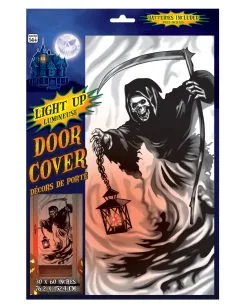Grim Reaper Türfolie Mit LED Licht -Karneval Universe Verkäufe sensenmann tuerfolie mit led licht grim reaper tuerfolie mit led beleuchtung grim reaper door cover with led light 39073 01
