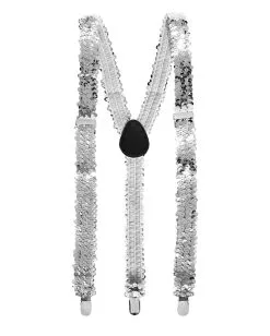 Paillettenhosenträger Silber -Karneval Universe Verkäufe silberne paillettenhosentraeger silver sequin suspenders silver sequins braces 52697 04