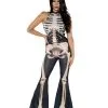 Skelett Frauenkostüm 2-teilig -Karneval Universe Verkäufe skelett damenkostuem 2 teilig knochenhose skeleton costume 37935