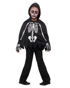 Kinder Poncho Skelett Mit Handschuhe -Karneval Universe Verkäufe skelett kinder poncho mit handschuhe skelett ueberwurf als halloween verkleidung skeleton kit 35848 2