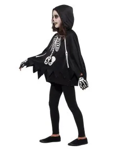 Kinder Poncho Skelett Mit Handschuhe -Karneval Universe Verkäufe skelett kinder poncho mit handschuhe skelett ueberwurf als halloween verkleidung skeleton kit 35848 3