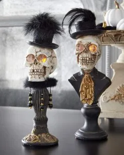 Mrs. Skelett Halloween Büste Mit LED Augen 42cm 7 Mrs. Skelett Halloween Büste Mit LED Augen 42cm -Karneval Universe Verkäufe skelett lady bueste mit led augen 42cm elegante halloween deko und wohnungsaccessoires gothic lady skeleton bust with led eyes 54719 3