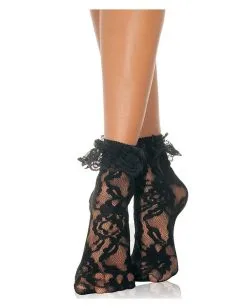 Schwarze Spitzensöckchen